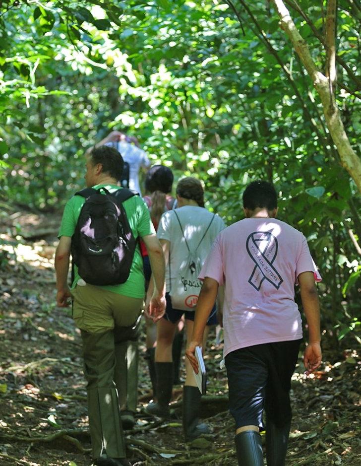 Students walk at the Firestone Center for Restoration Ecology in Costa Rica